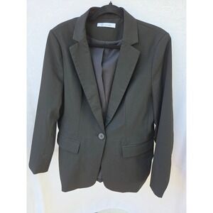 Women Black Blazer Cicy Bell Single Button XL Stretch Notch Lapel